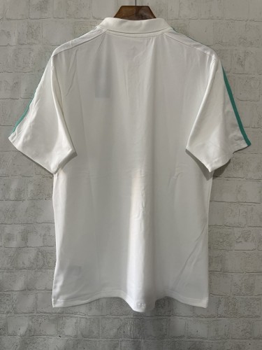 2025 F1 Mercedes-AMG Petronas Formula One Team White with Turquoise Three Stripes Polo Shirt