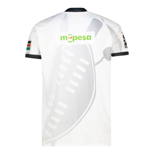 2026 Kenya  White with Black Trim and Geometric Line Pattern Jersey
