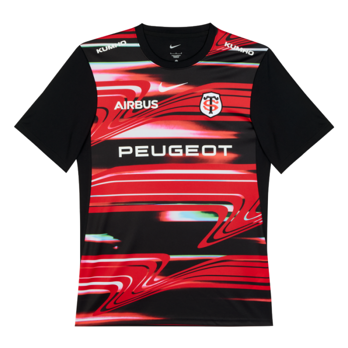 25/26 Toulouse Rugby Black with Red Lightning Stripes Jersey