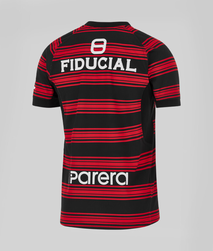 25/26 Stade Toulousain Red and Black Horizontal Stripes Jersey