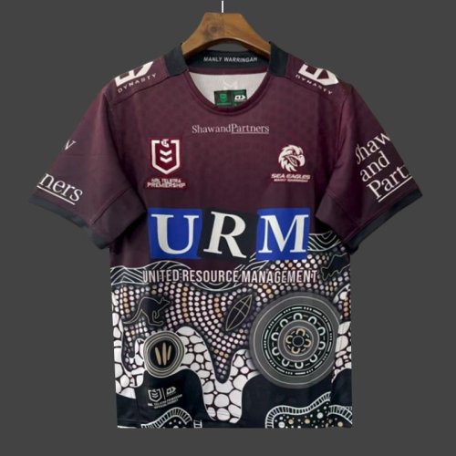 25/26 Manly Warringah Sea Eagles Maroon with Indigenous Art Jersey