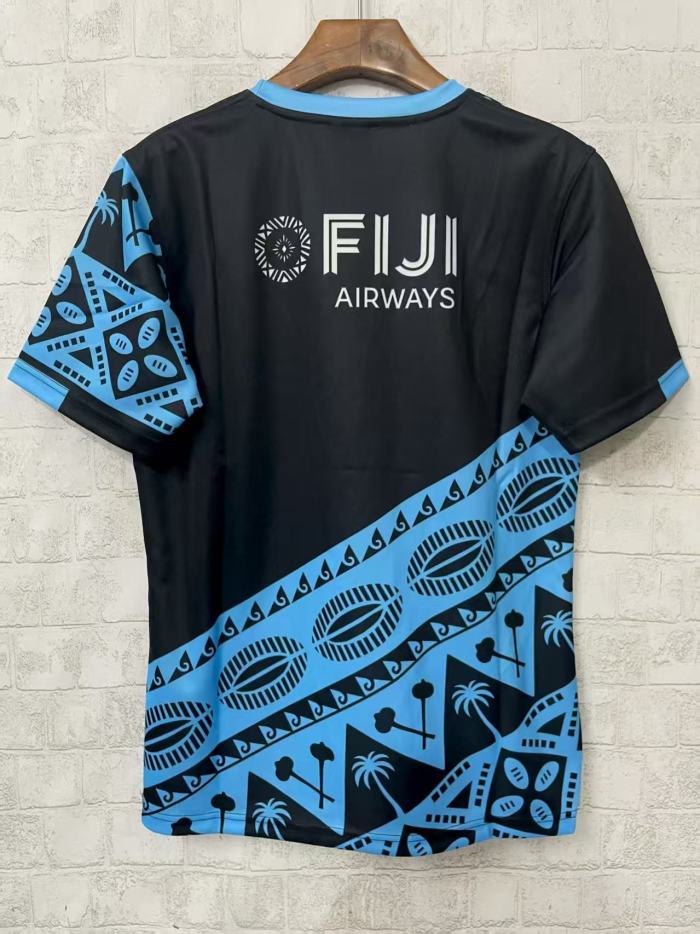 2026 Fiji Black with Pacific Island Art Jersey