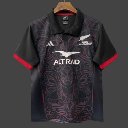 2026 Māori All Blacks Black with Māori Tiki Carving Jersey
