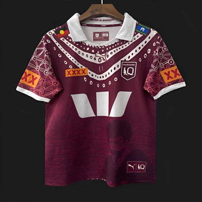 026 Queensland Maroons Maroon with Indigenous Cultural Pattern Jersey