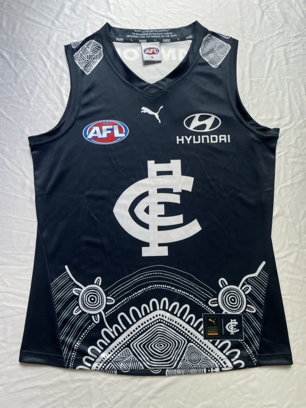 25/26 Carlton Blues Navy with White Aboriginal Art Jersey