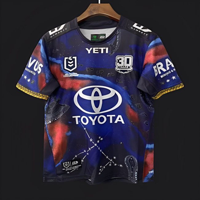 25/26 North Queensland Cowboys Navy with Indigenous Galaxy Design Jersey