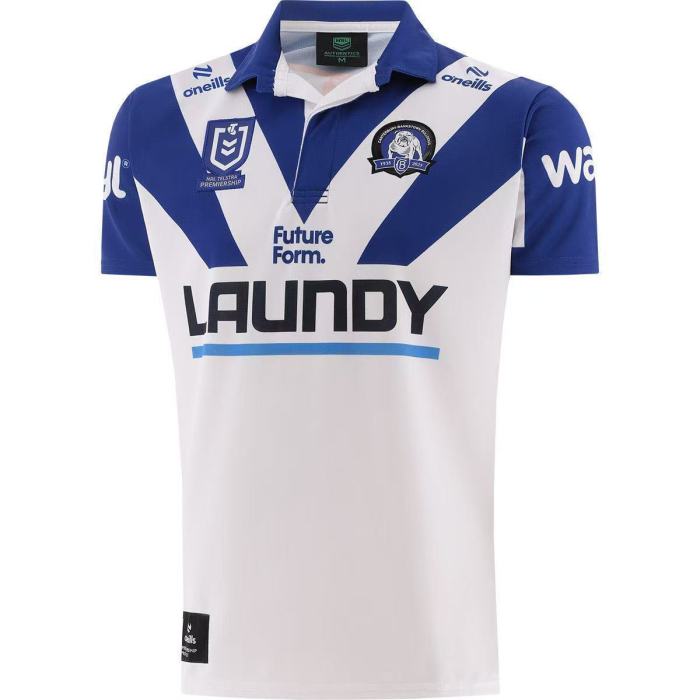 25/26 Canterbury-Bankstown Bulldogs White with Blue V-Pattern Jersey