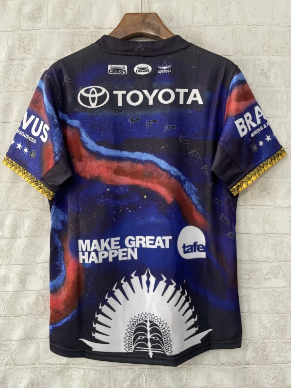 25/26 North Queensland Cowboys Navy with Indigenous Galaxy Design Jersey