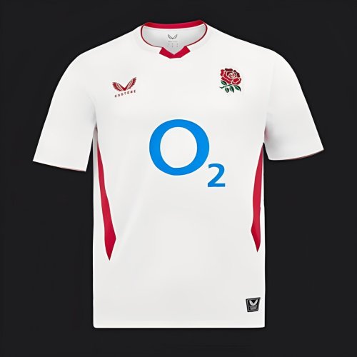 2026 England White with Red Side Panel Rugby Jersey
