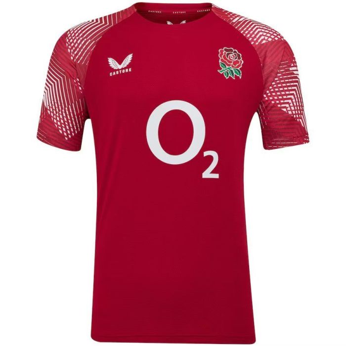 2026 England Red with Geometric Stripe Pattern Jersey