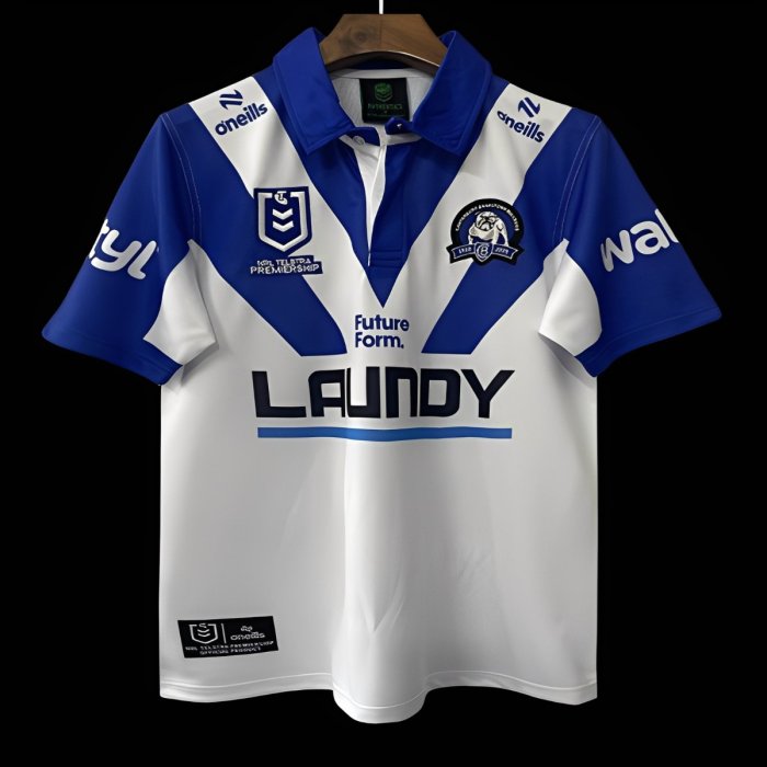 25/26 Canterbury-Bankstown Bulldogs White with Blue V-Pattern Jersey