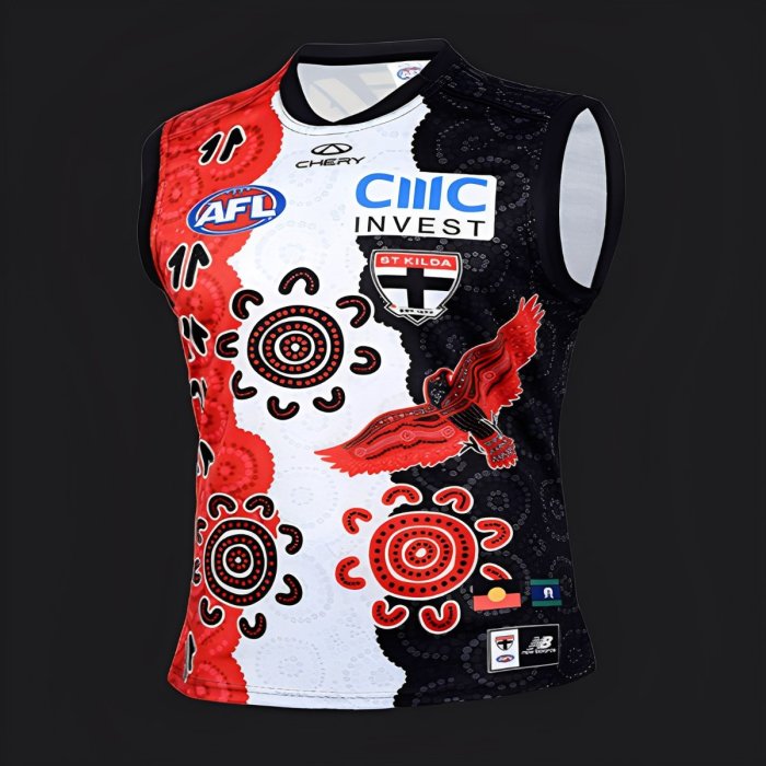 25/26 St Kilda Saints White with Indigenous Art Design Jersey