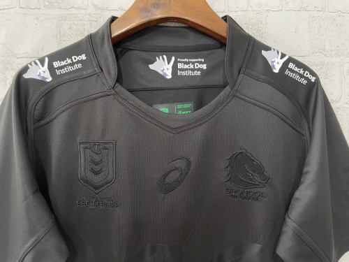 25/26 Brisbane Broncos All Black with Tonal Design Jersey