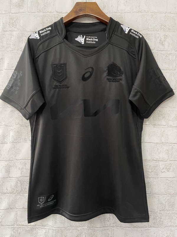 25/26 Brisbane Broncos All Black with Tonal Design Jersey