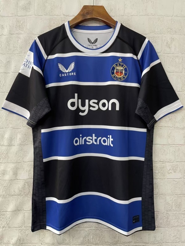 25/26 Bath Rugby Blue with Black and White Hooped Jersey