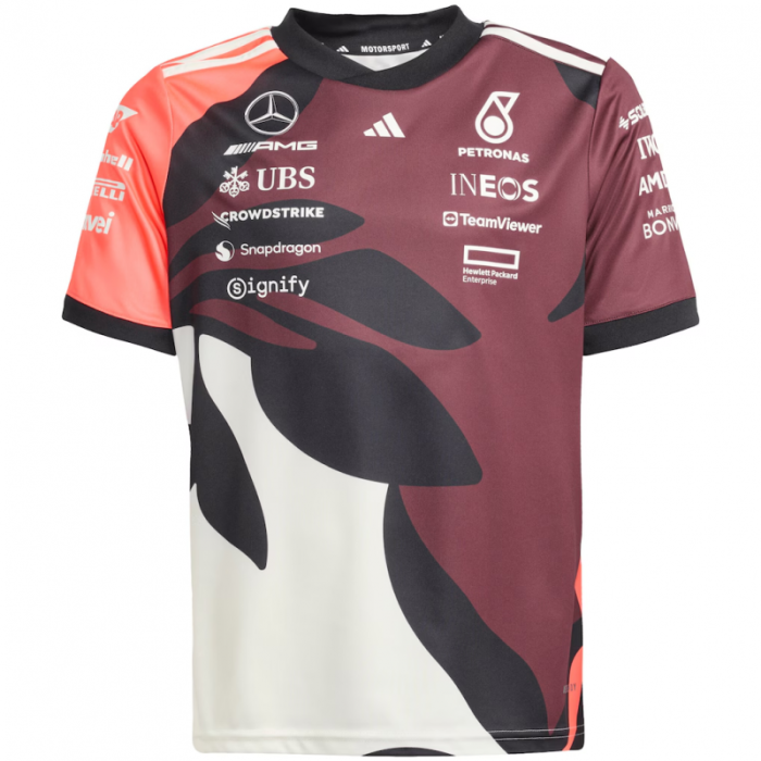 25/26 F1 Mercedes-AMG Petronas Burgundy with Black Floral Pattern Special Edition Jersey
