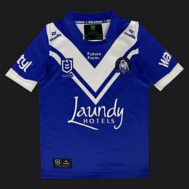 25/26 Kids Canterbury-Bankstown Bulldogs Blue with White V-Chevron Jersey