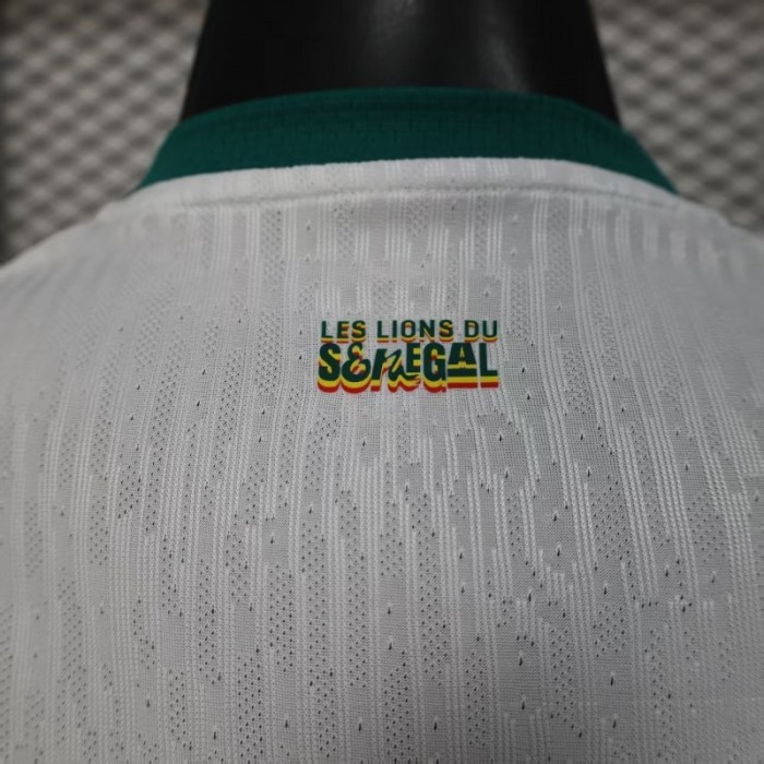25/26 Player Version  Senegal Away White with African Traditional Pattern Jersey