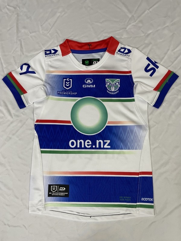 25/26 Kids New Zealand Warriors White with Rainbow Stripes Jersey