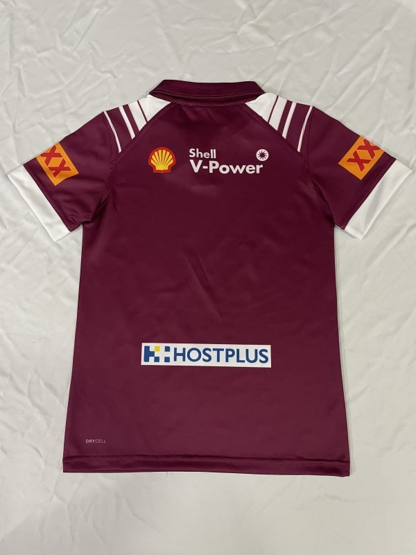 2025 Kids Queensland Maroons Maroon with White Stripes Jersey