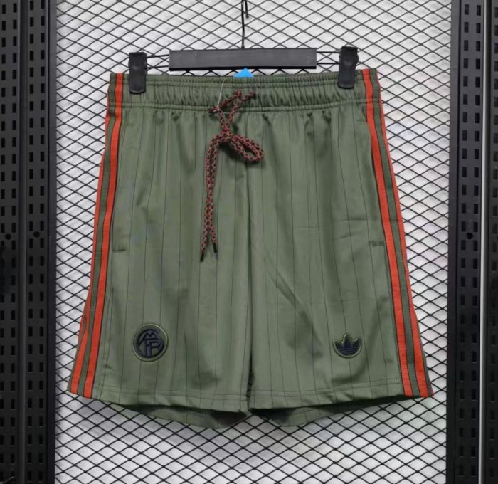 Player Version 25/26 Bayern Munich Olive Green with Orange Side Stripes Shorts