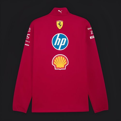 2025 F1 Scuderia Ferrari Red with White Stripe Team Jacket