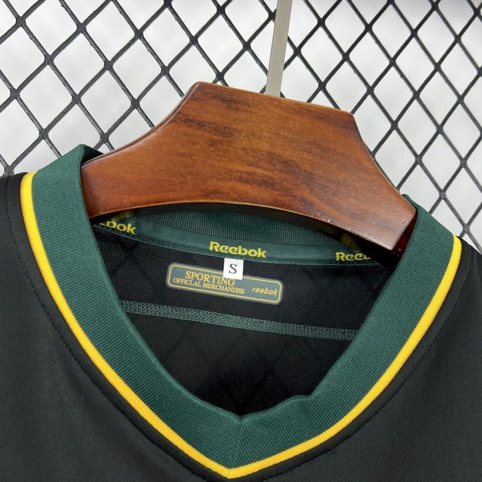 2002/03  Sporting CP Retro Away Black with Yellow Sleeves Jersey