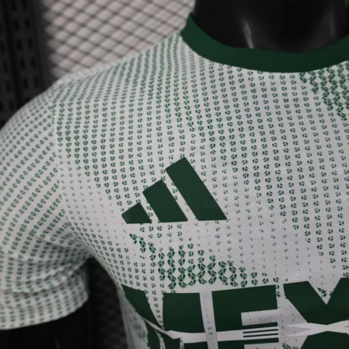 2025 Player Version  Mexico Away White with Halftone Dot Pattern World Cup Commemorative Jersey