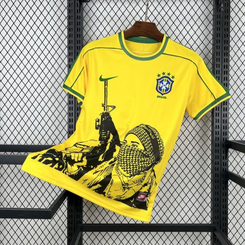 1998 Retro Brazil X Soldier Home Jersey