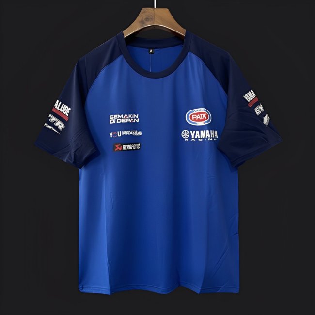 2025 F1 Yamaha PATA Racing Team Blue with Navy Raglan Sleeves Jersey