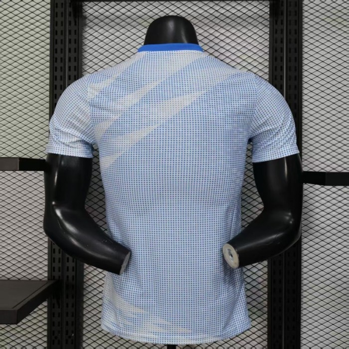 2025 Player Version  USA  Away White with Blue Halftone Gradient Pattern World Cup Commemorative Jersey