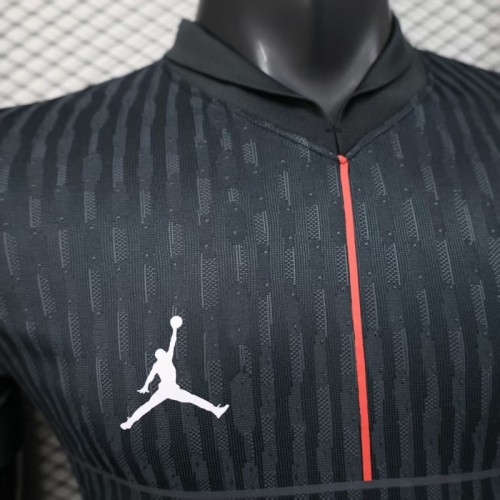 25/26 Player Version  Paris Saint-Germain Away Dark Grey with Vertical Stripe Pattern Jersey