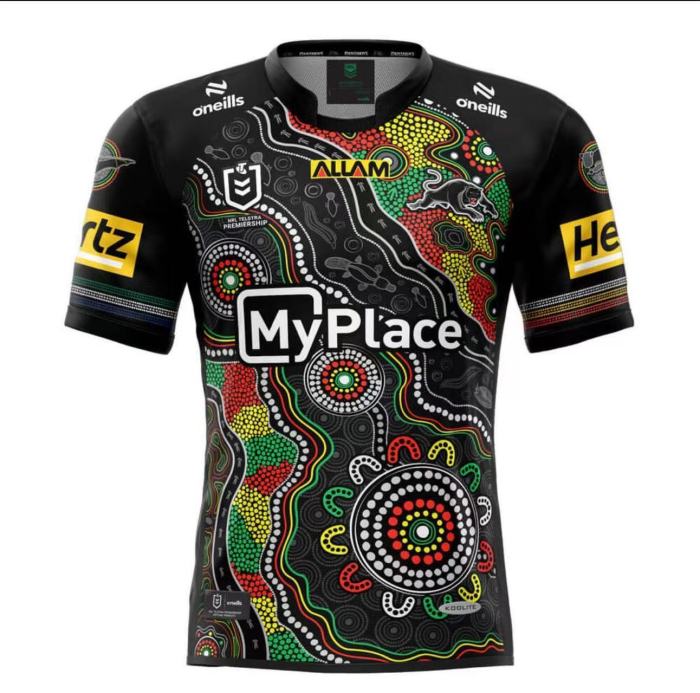 25/26 Penrith Panthers Black with Indigenous Art Design Jersey