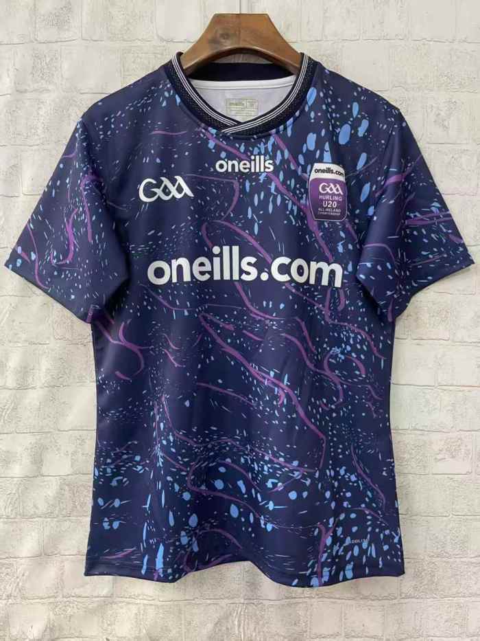 2026 Ireland GAA U20 Hurling Navy with Purple Marble Pattern Jersey
