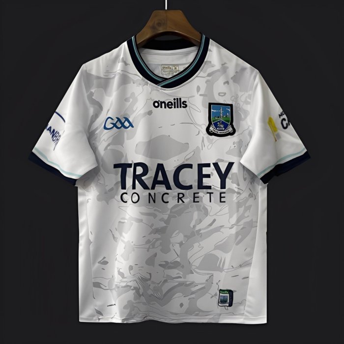 2026 Fermanagh GAA White with Grey Camouflage Pattern Jersey