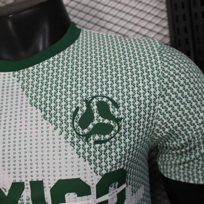 2025 Player Version  Mexico Away White with Halftone Dot Pattern World Cup Commemorative Jersey