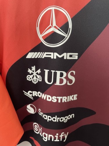 25/26 F1 Mercedes-AMG Petronas Burgundy with Black Floral Pattern Special Edition Jersey