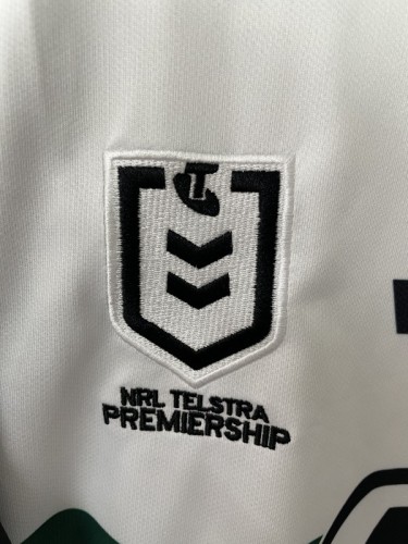 25/26 South Sydney Rabbitohs White with Green Red Stripes and Navy Mace Jersey