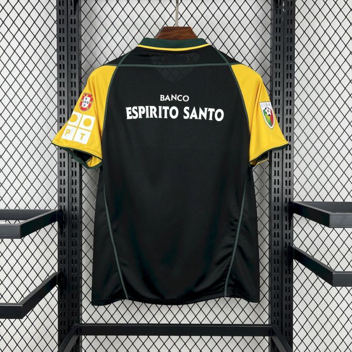 2002/03  Sporting CP Retro Away Black with Yellow Sleeves Jersey