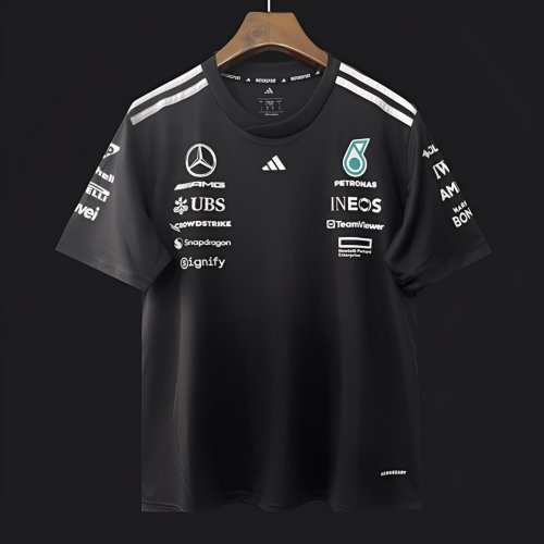 2025 F1 Mercedes-AMG Petronas Team Black Crew T-Shirt