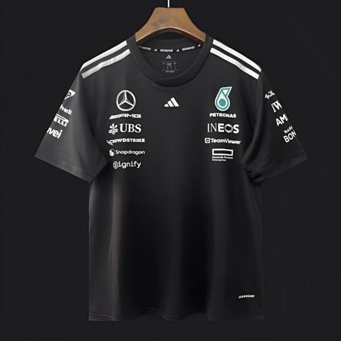 2025 F1 Mercedes-AMG Petronas Team Black Crew T-Shirt