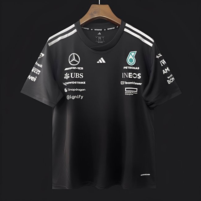 2025 F1 Mercedes-AMG Petronas Team Black Crew T-Shirt