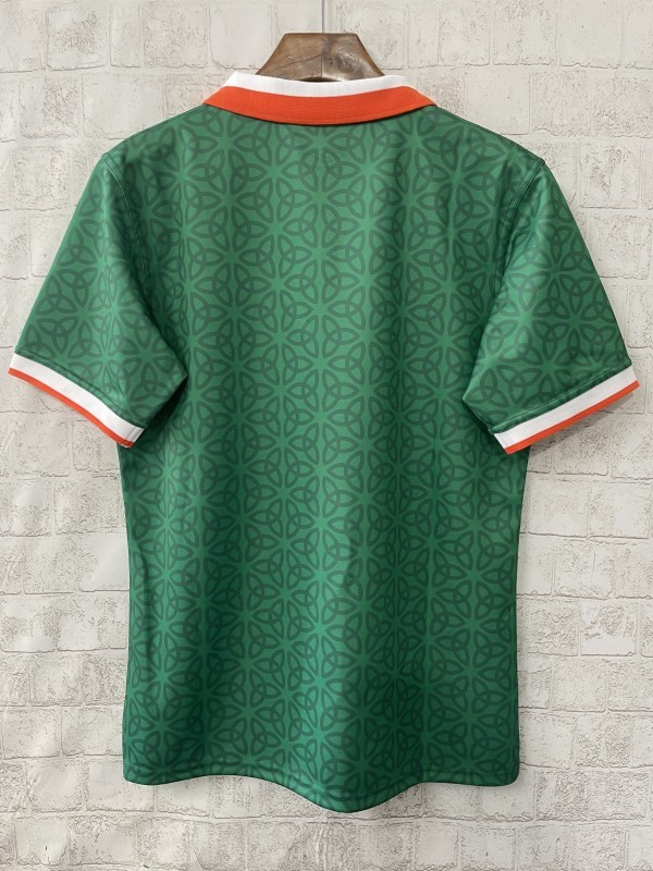 2025 Ireland Green with Celtic Knot Pattern and Orange Trim Jersey