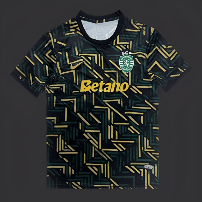 25/26 Sporting CP Dark Green with Geometric Gold Pattern Jersey