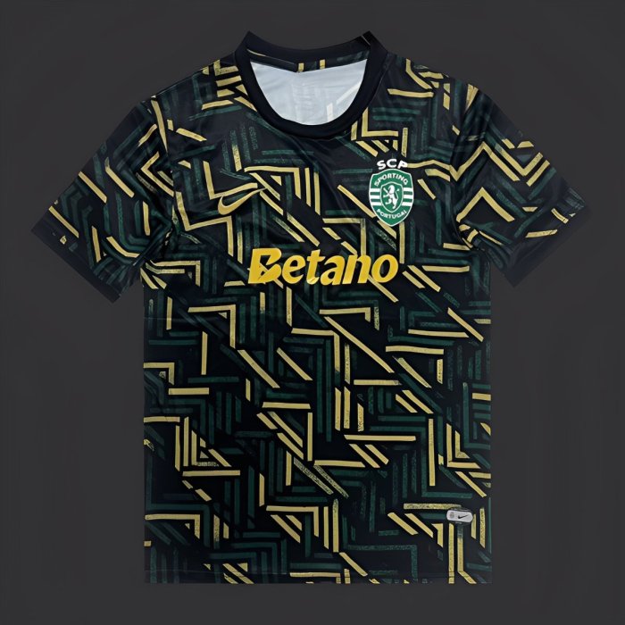 25/26 Sporting CP Dark Green with Geometric Gold Pattern Jersey