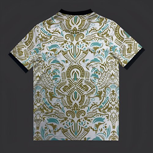 25/26 Sporting CP White with Ornate Gold and Turquoise Pattern Jersey