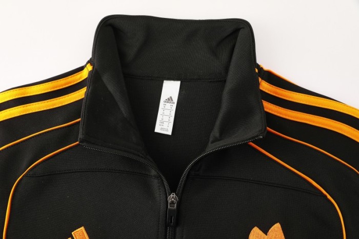 25/26 Roma Black Full Zipper Jacket+Long Pants