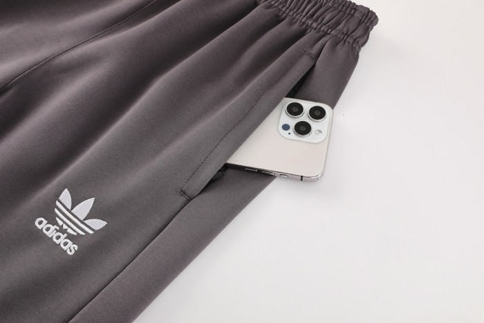 25/26 Real Madrid Light Grey Full Zipper Jacket+Long Pants