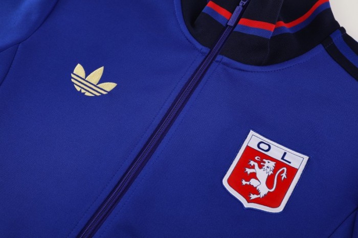 25/26 Olympique lyonnais/Lyon Blue Full Zipper Jacket+Long Pants