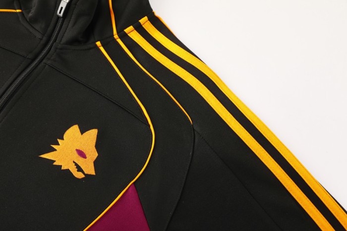 25/26 Roma Black Full Zipper Jacket+Long Pants